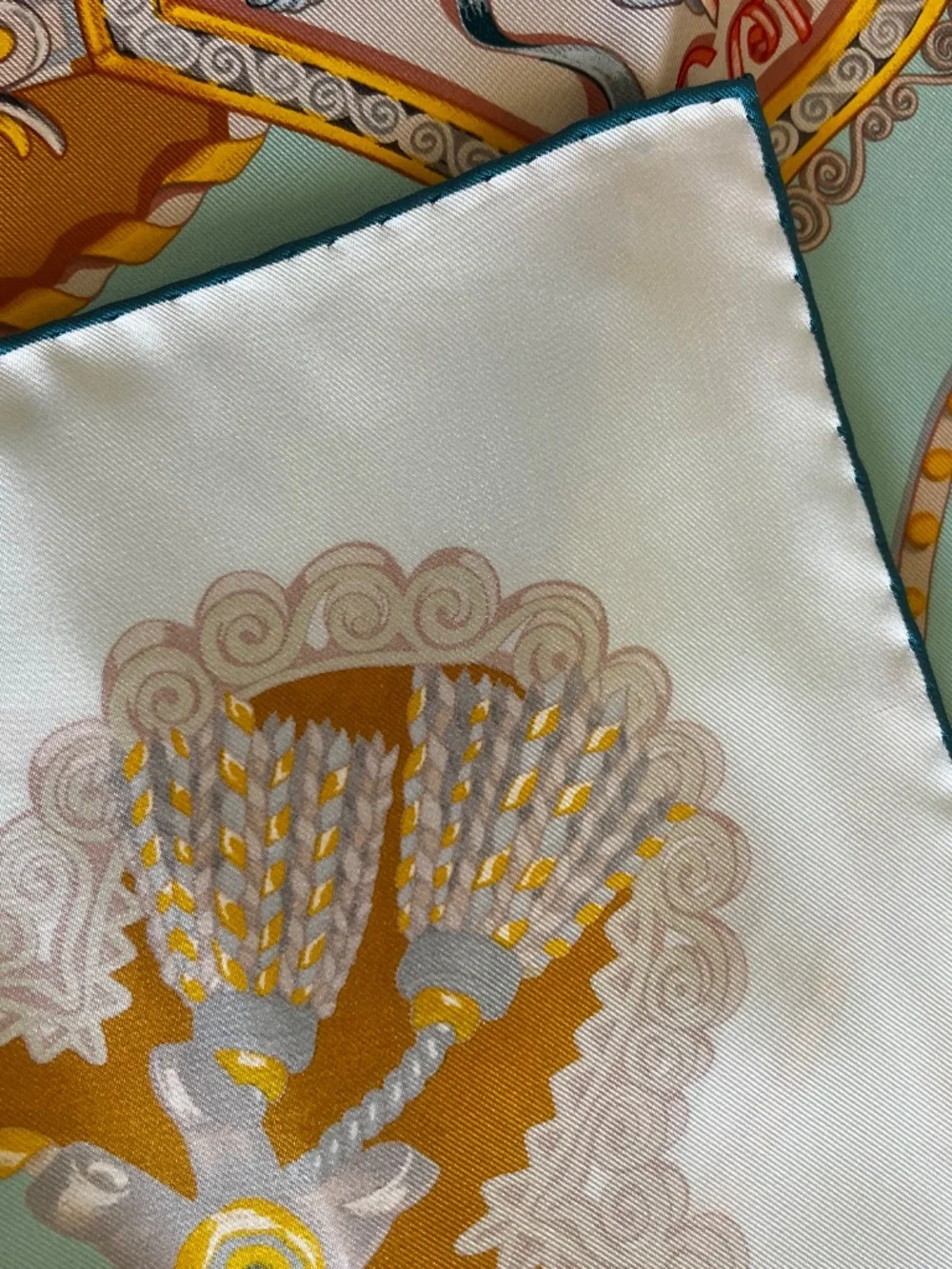 Authenticated Hermès Paris Pegase Silk Scarf, made in France